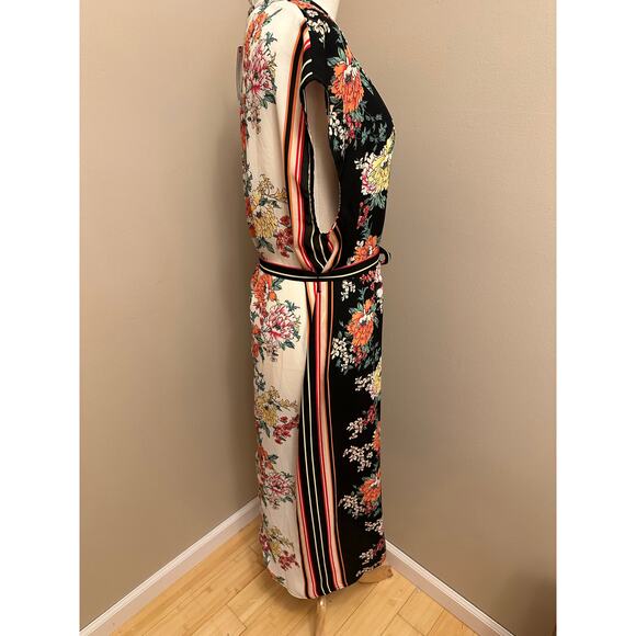 NWT Anthropologie x dRa Los Angeles Sanne Midi Dress Black Floral Belted Sz Med - Picture 4 of 8